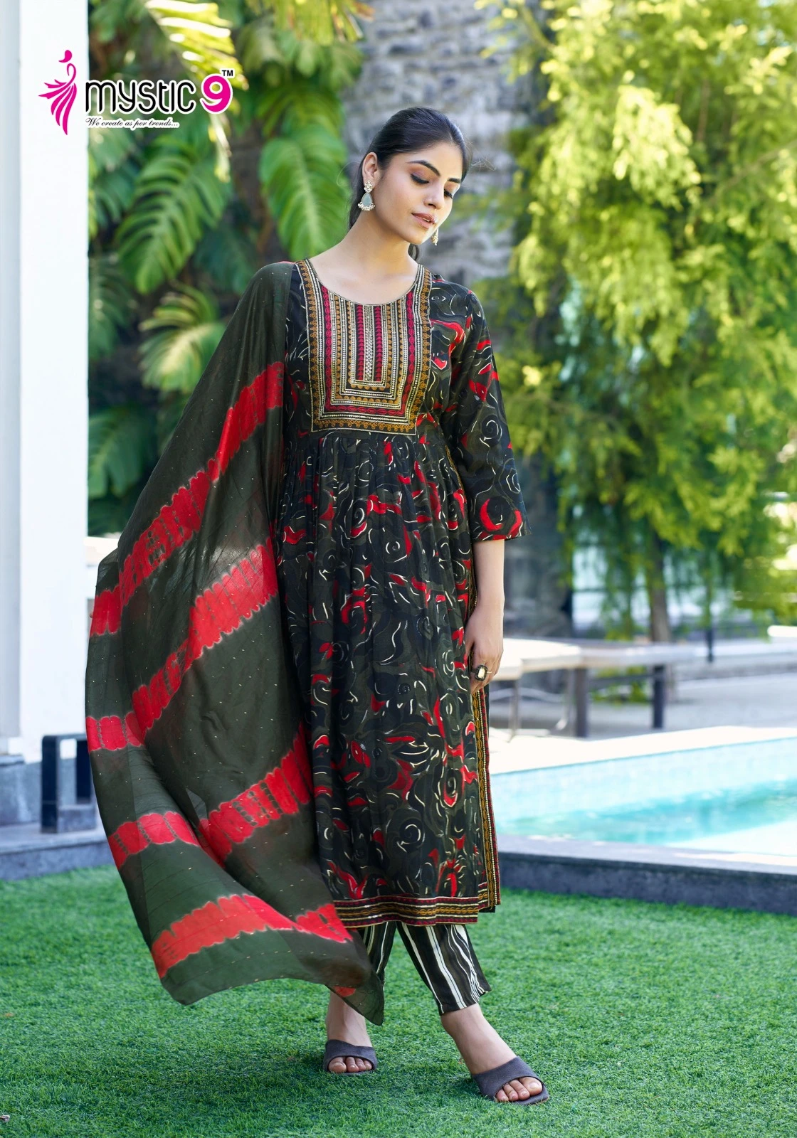 Mystic9 Simran Vol 4 Heavy Premium Rayon Foil Print Wholesale Readymade Salwar Suit Catalog — Wholesale, MPA wholesale from Surat — view 6